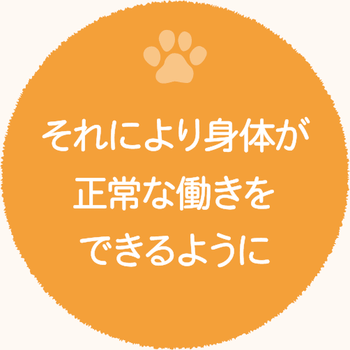 それにより身体が正常な働きをできるように